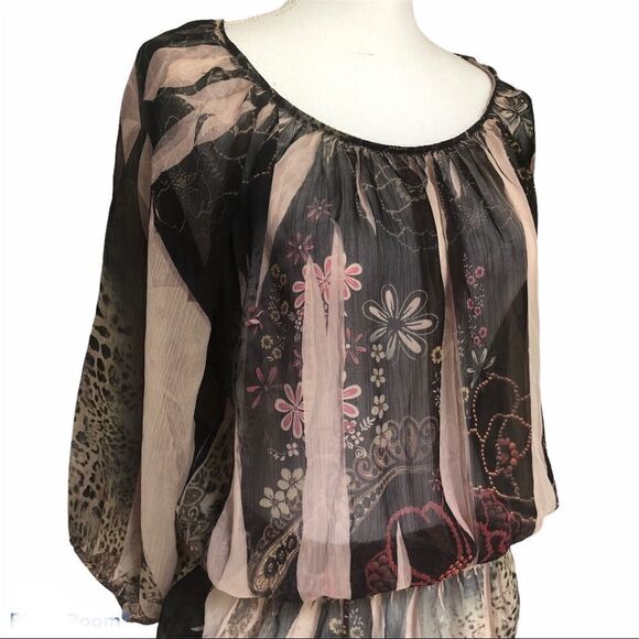 Amore Couture Bohemian Scoop Neck Blouse XS - Picture 2 of 6